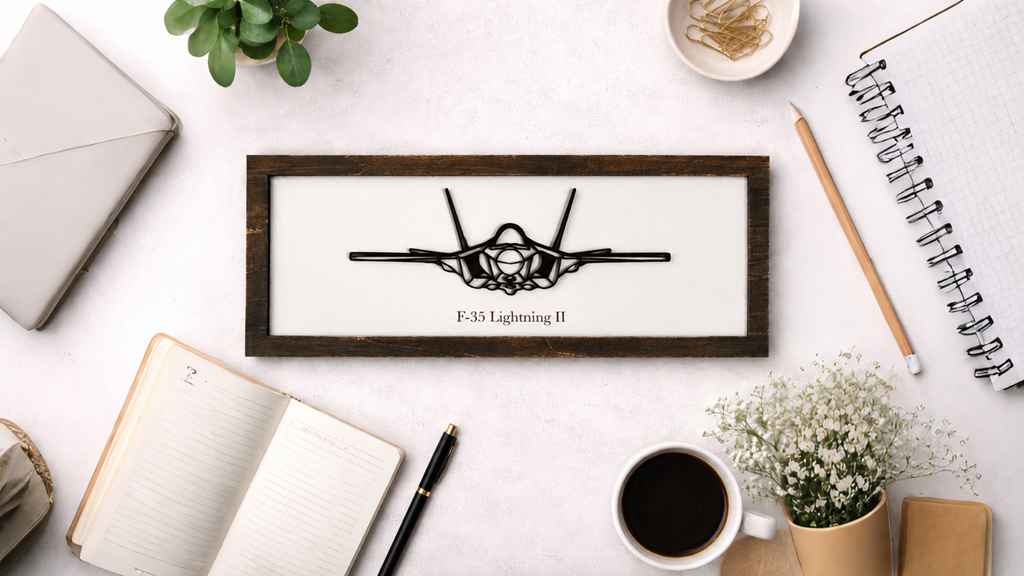 F-35 Lightning II Fighter Jet Wooden Wall Art Sign