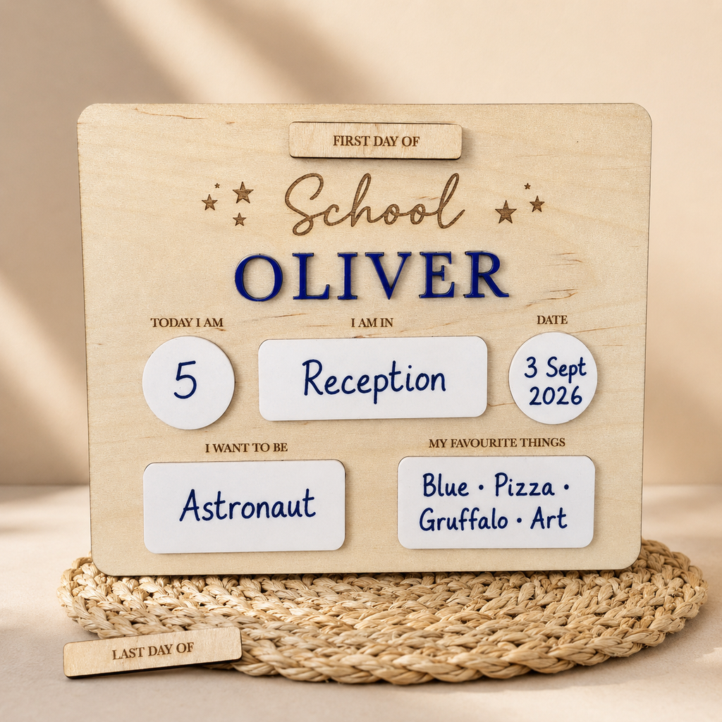 Personalised Reusable First & Last Day of School Board