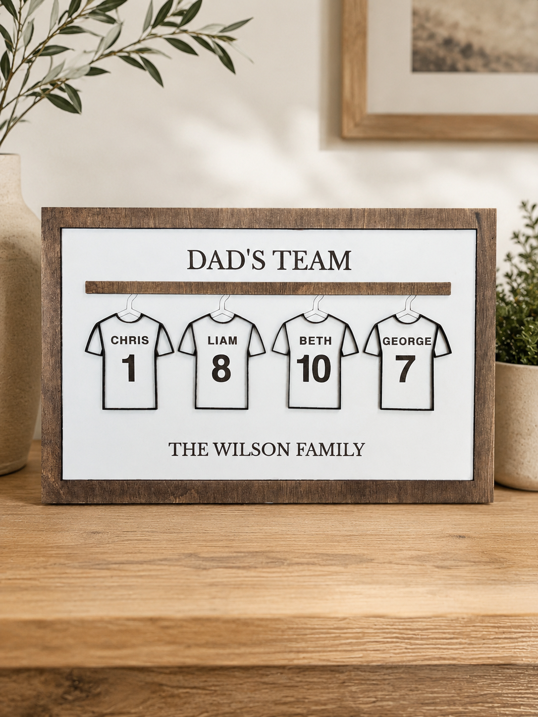 Dad’s Team Personalised Family Shirt Sign