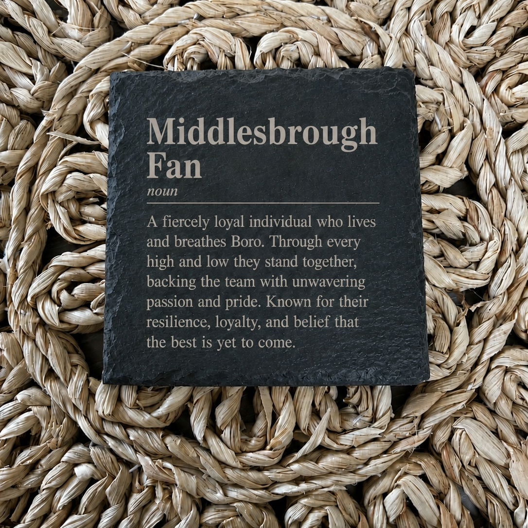 Middlesbrough Fan Slate Coaster