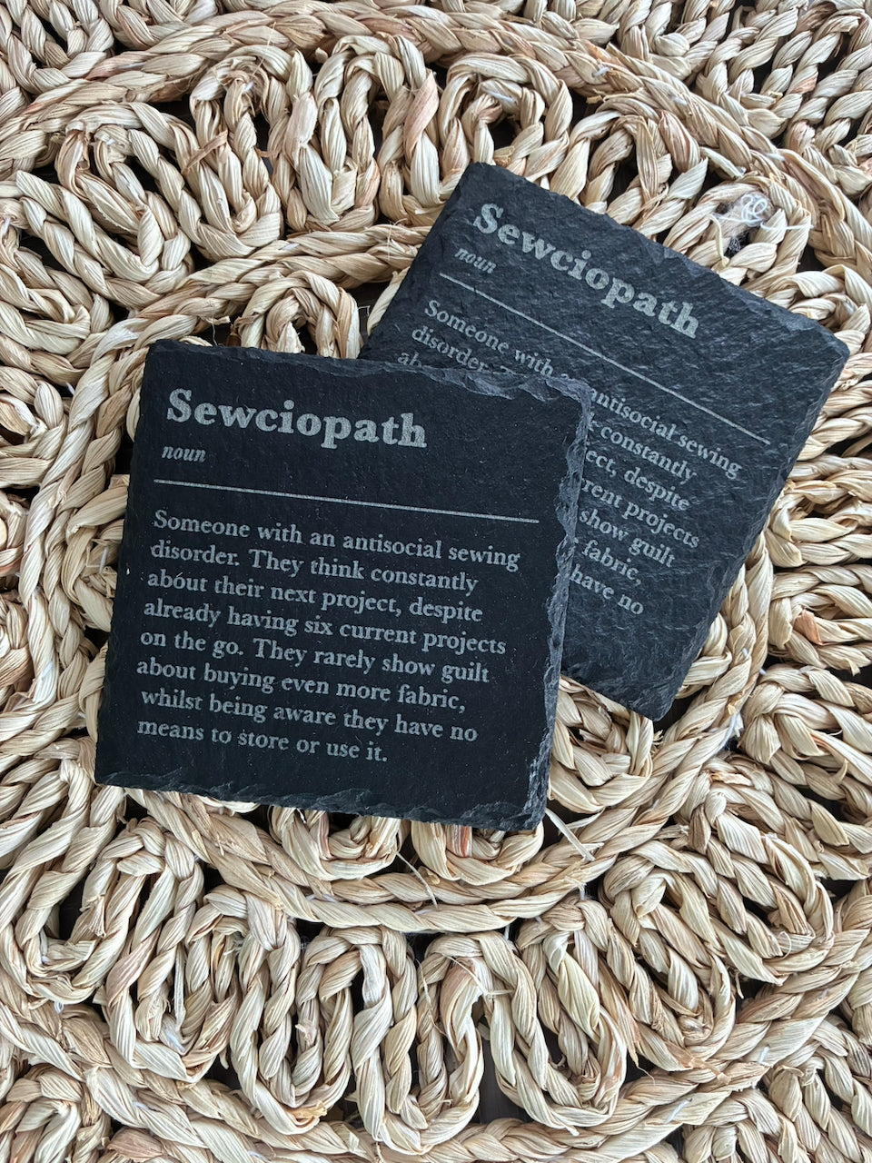 Sewciopath Slate Coaster