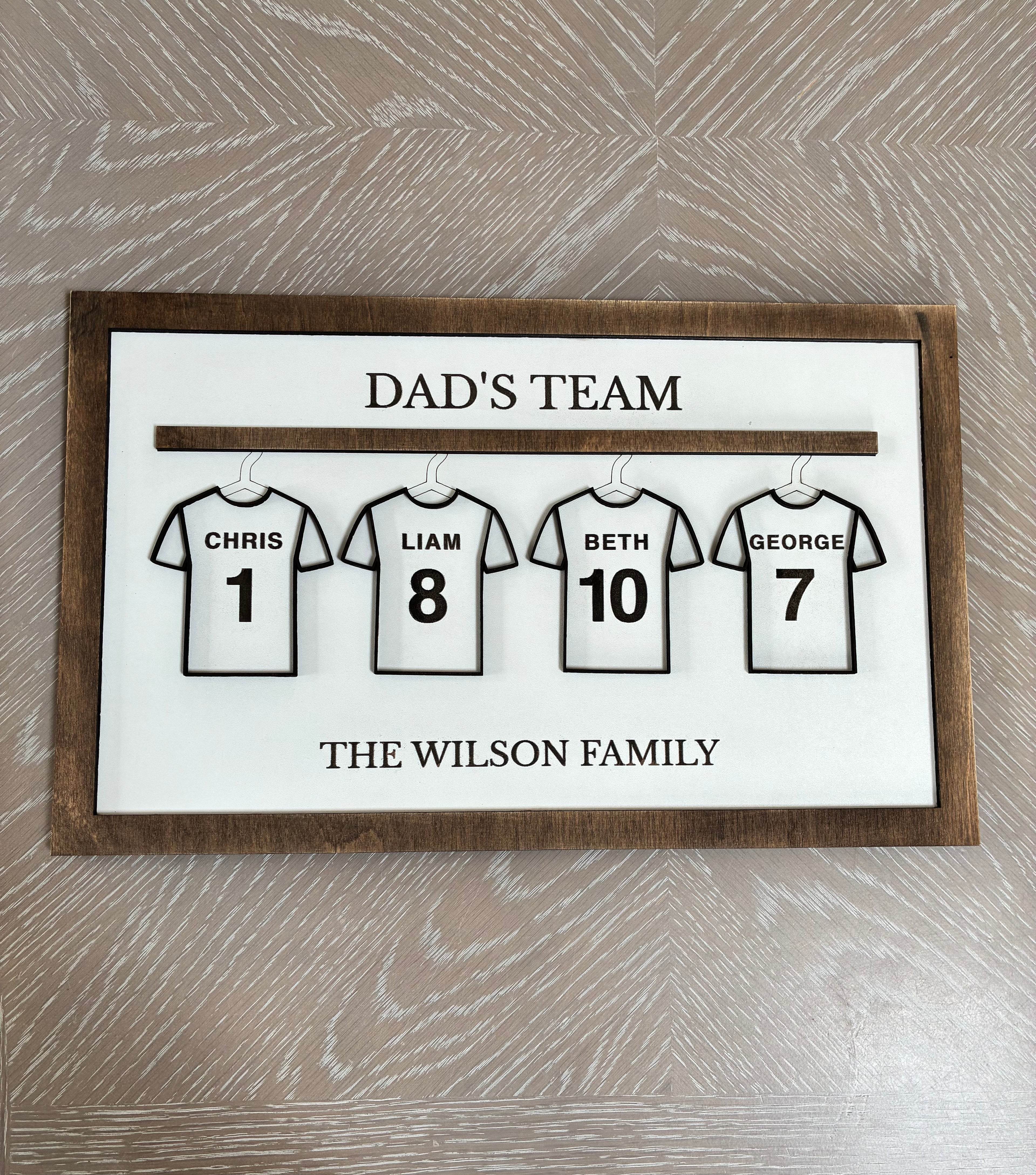 Dad’s Team Personalised Family Shirt Sign
