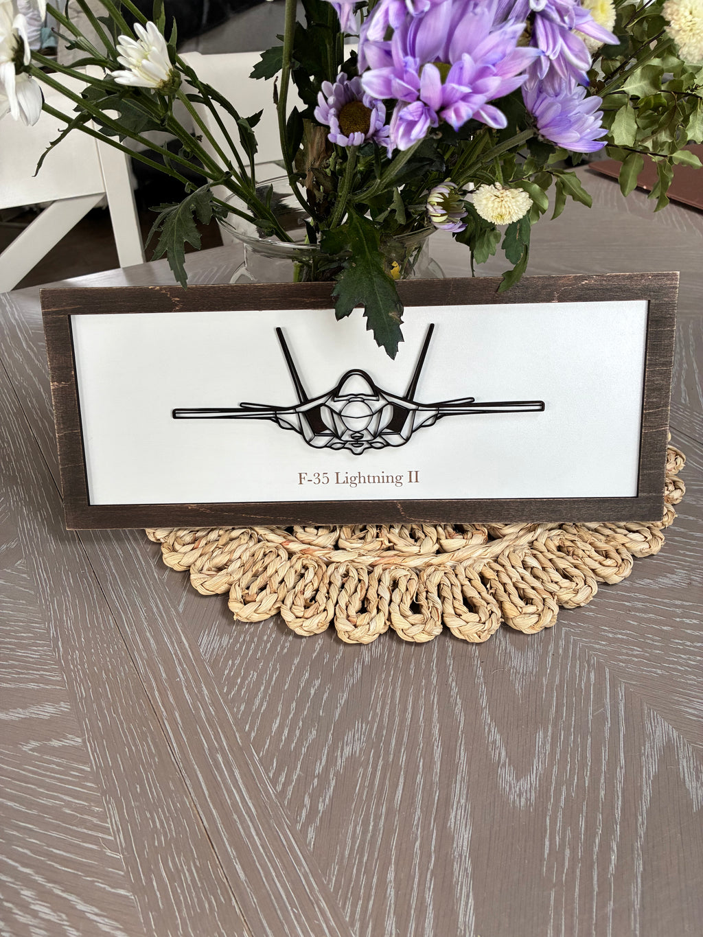 F-35 Lightning II Fighter Jet Wooden Wall Art Sign