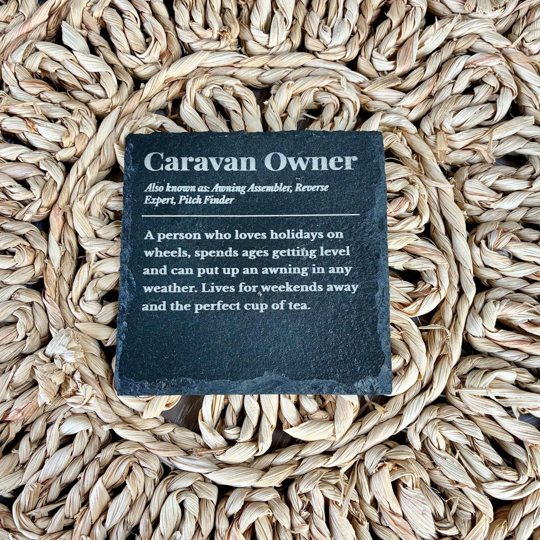 Caravan Owner Slate Coaster - From The Workshop