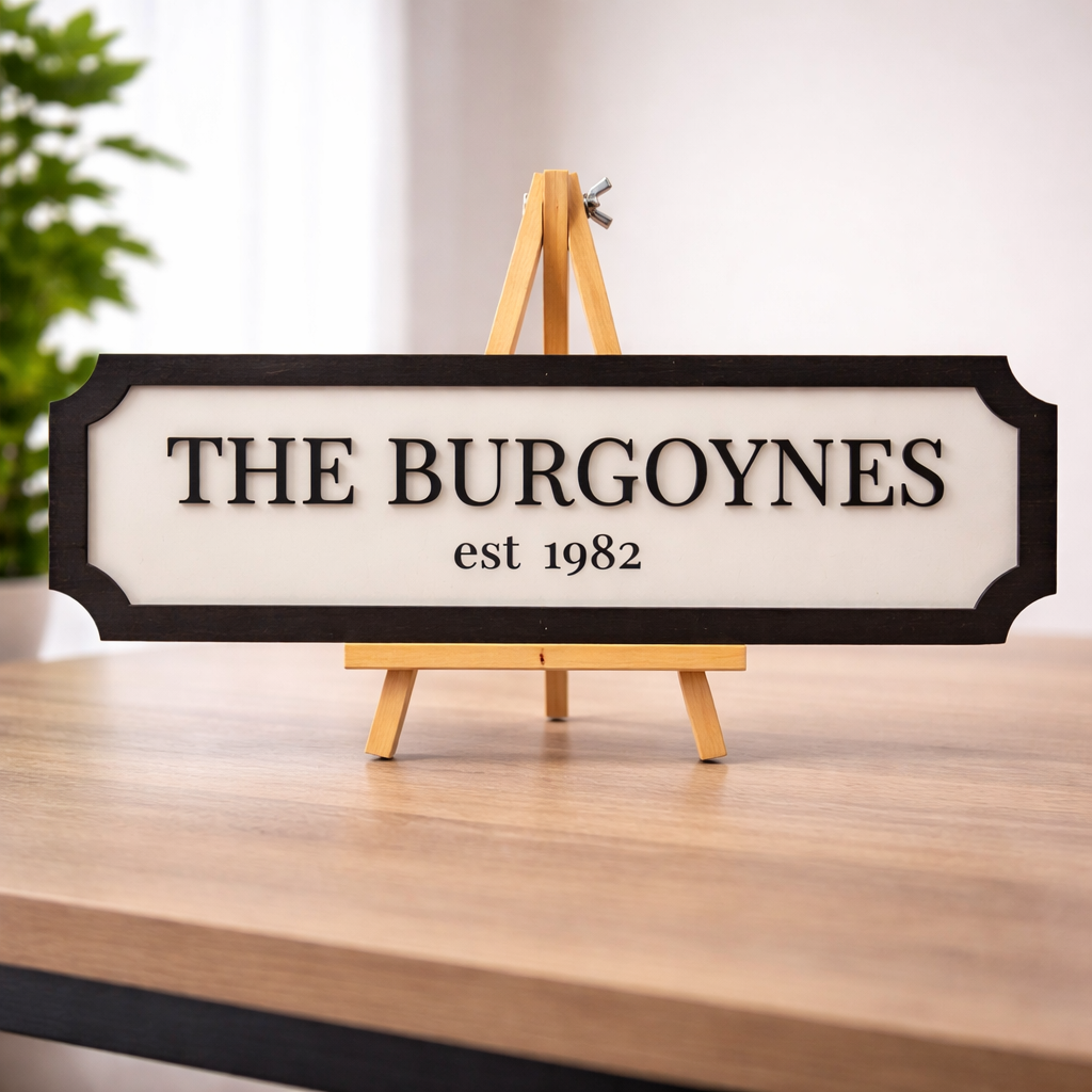 Personalised Family Name Plywood Wall Sign