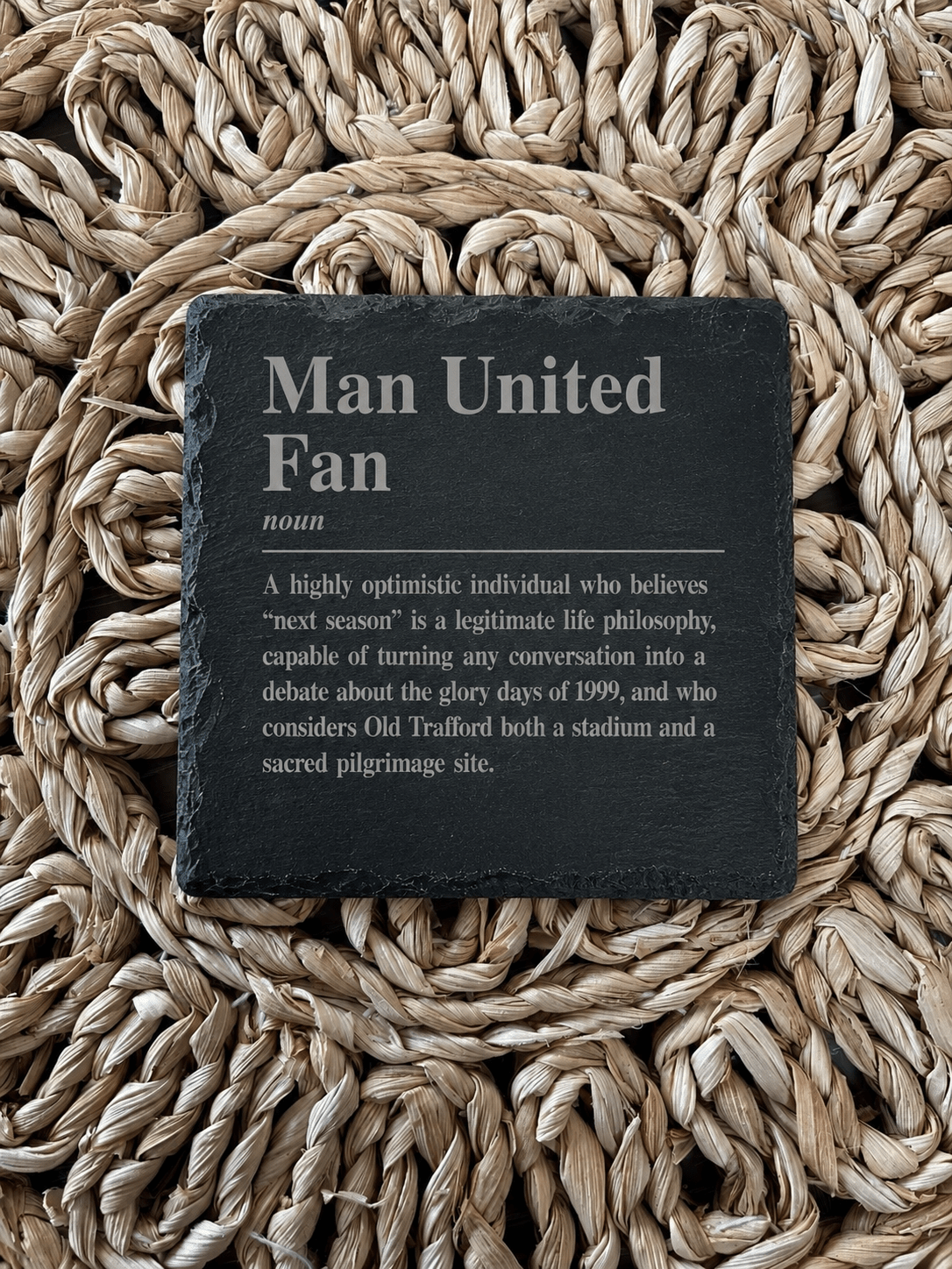 Man United Fan Slate Coaster - From The Workshop