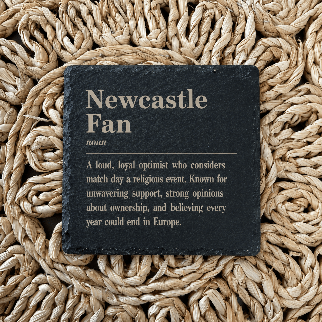 Newcastle Fan Slate Coaster - From The Workshop