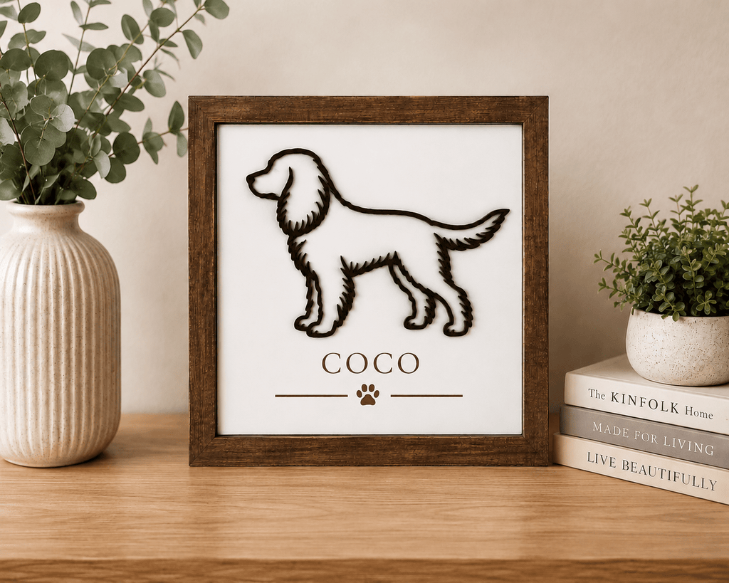 Personalised Cocker Spaniel Wooden Frame | Cocker Spaniel Gift - From The Workshop