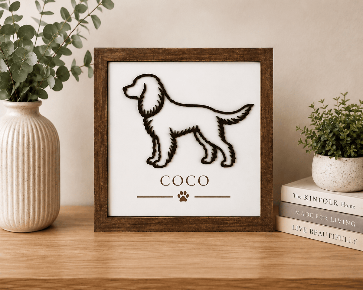 Personalised Cocker Spaniel Wooden Frame | Cocker Spaniel Gift - From The Workshop
