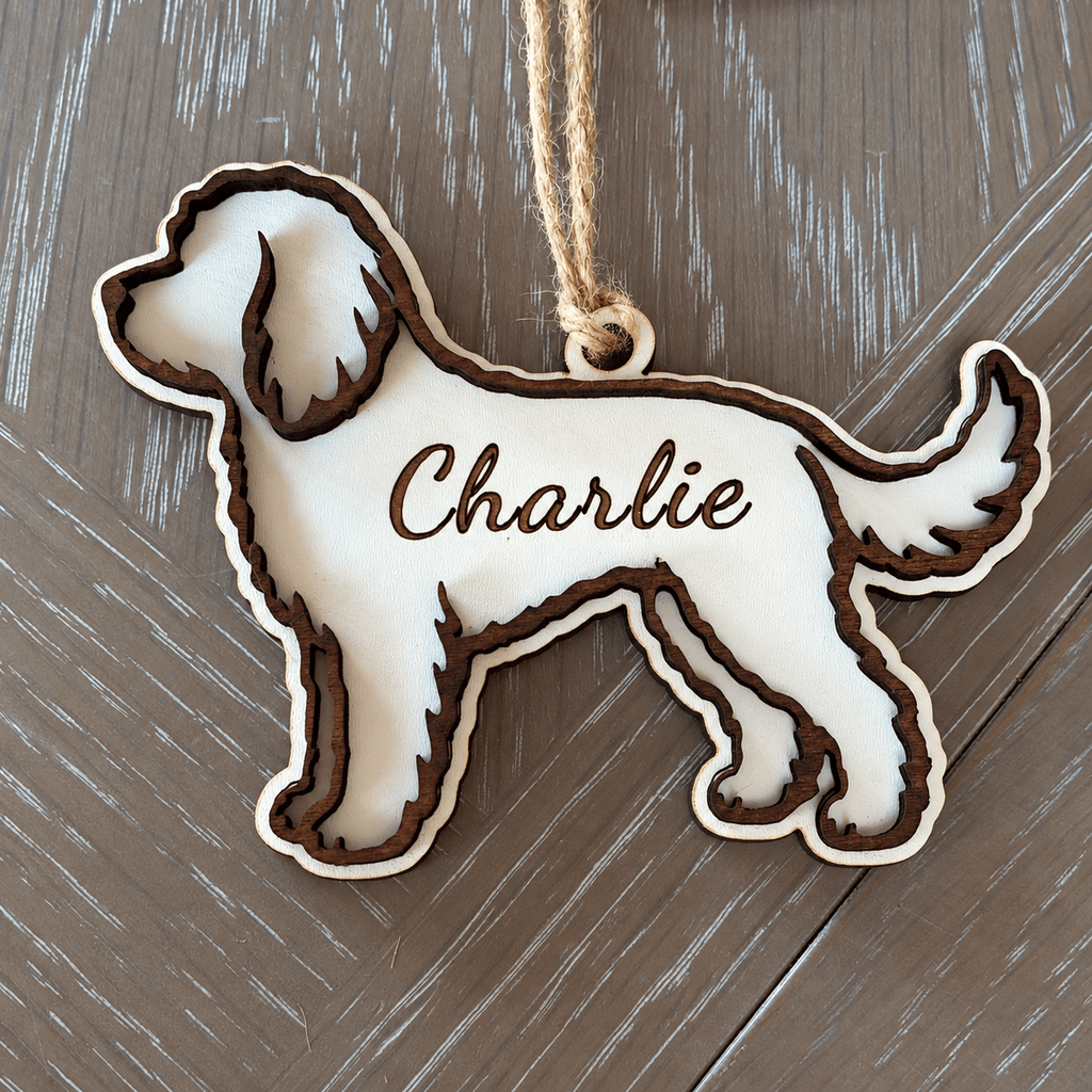 Personalised Dog Breed Christmas Tree Decoration | Wooden Pet Silhouette - From The Workshop