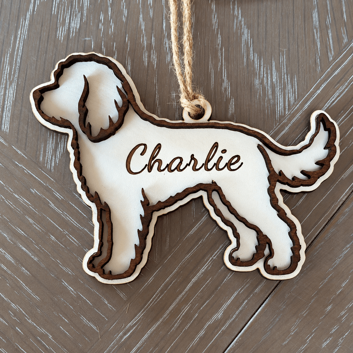 Personalised Dog Breed Christmas Tree Decoration | Wooden Pet Silhouette - From The Workshop