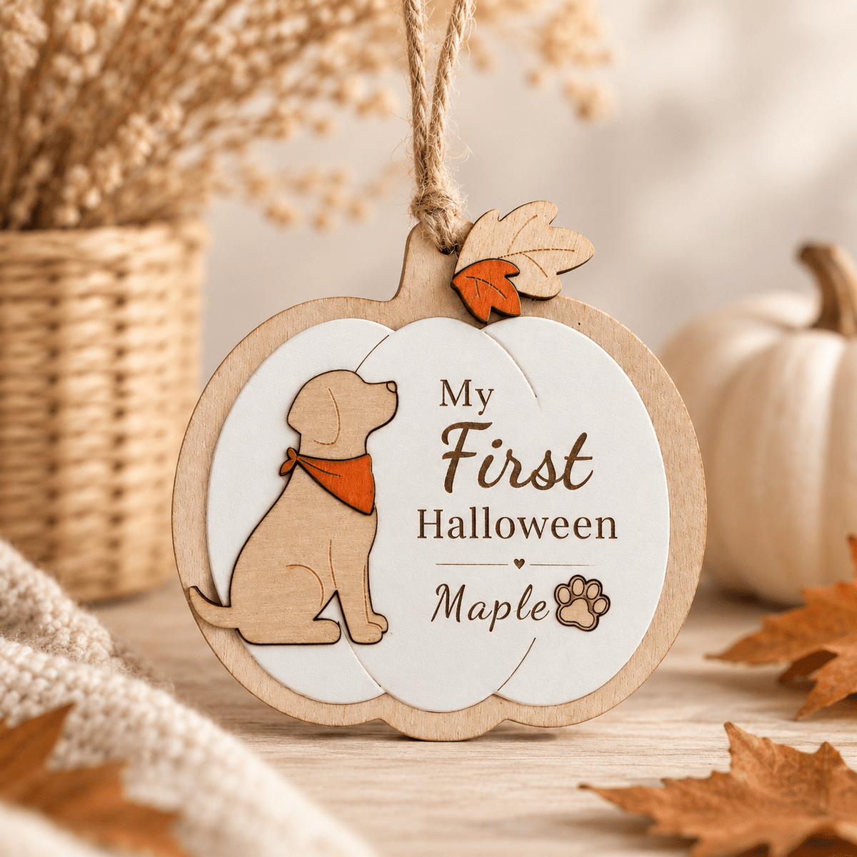 Personalised My First Halloween Dog Pumpkin Hanger - From The Workshop