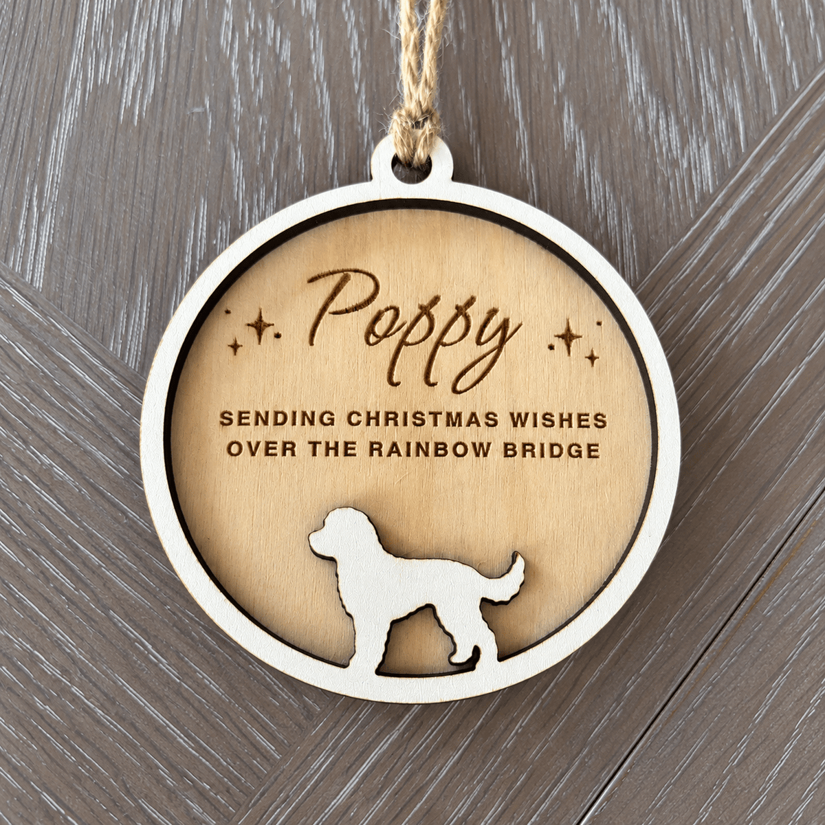Personalised Pet Memorial Christmas Decoration | Rainbow Bridge Keepsake - From The Workshop