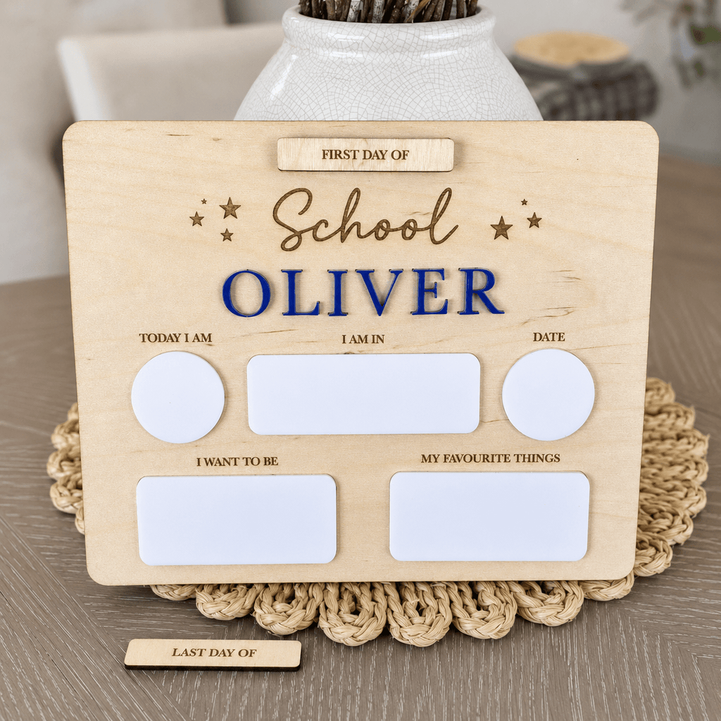 Personalised Reusable First & Last Day of School Board - From The Workshop
