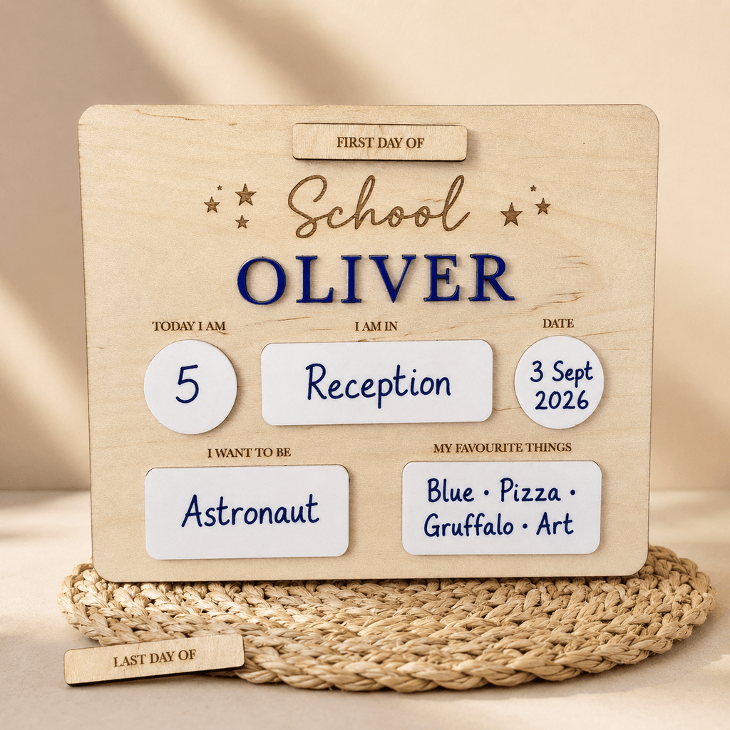 Personalised Reusable First & Last Day of School Board - From The Workshop