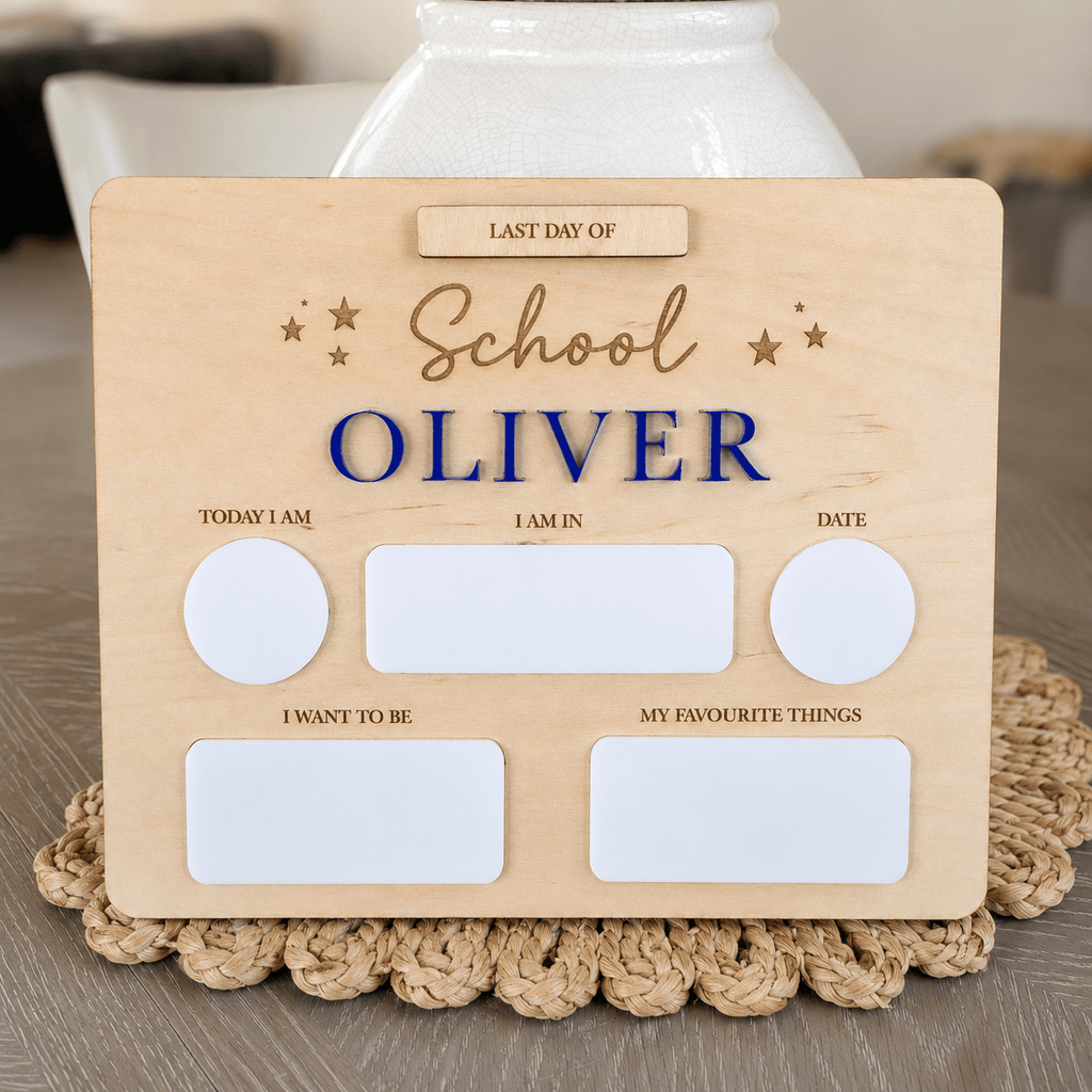 Personalised Reusable First & Last Day of School Board - From The Workshop