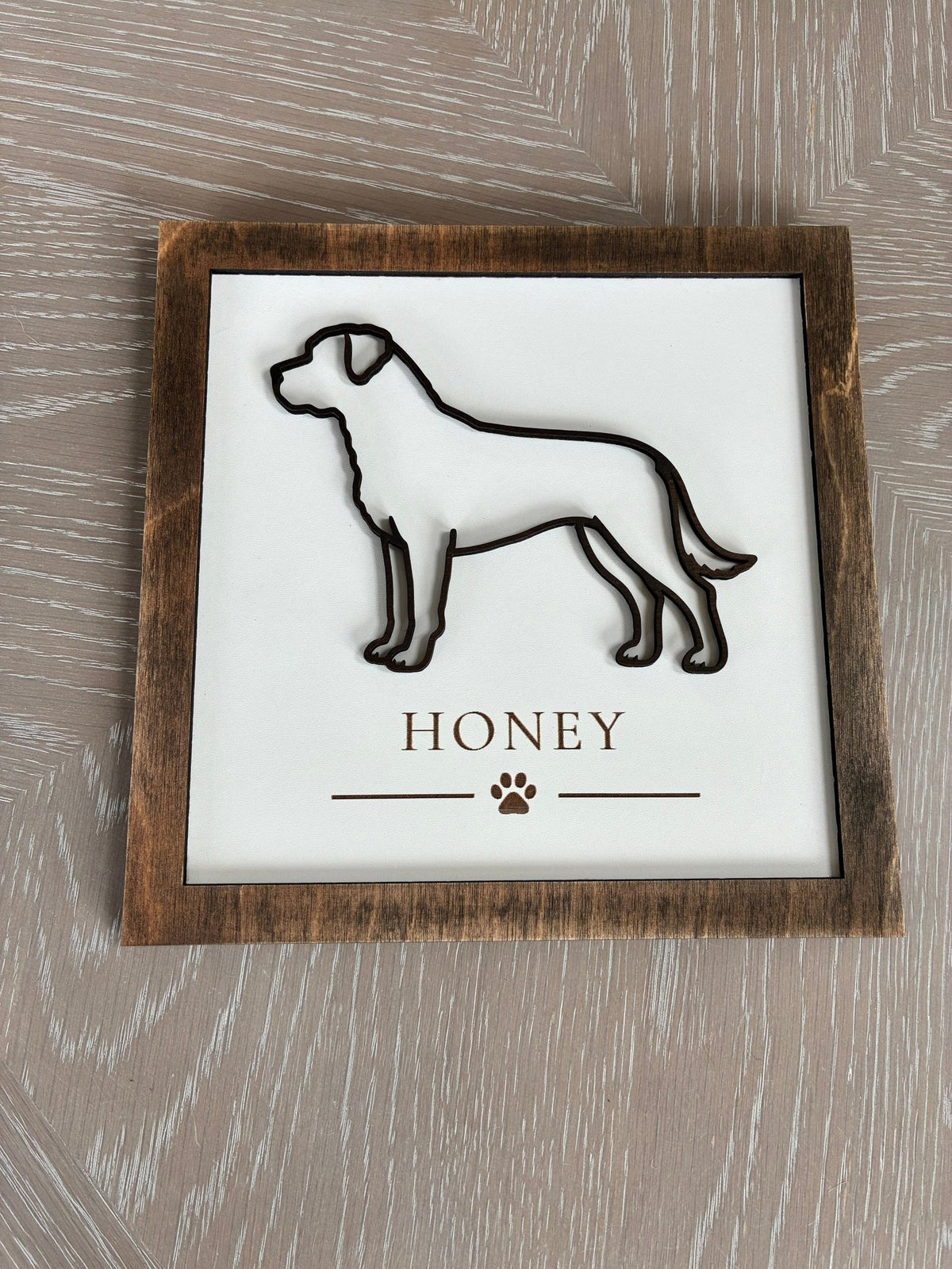 Personalised Rottweiler Wooden Frame | Rottweiler Dog Gift - From The Workshop
