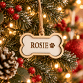 Personalised Wooden Dog Bone Christmas Decoration & Stocking Tag - From The Workshop